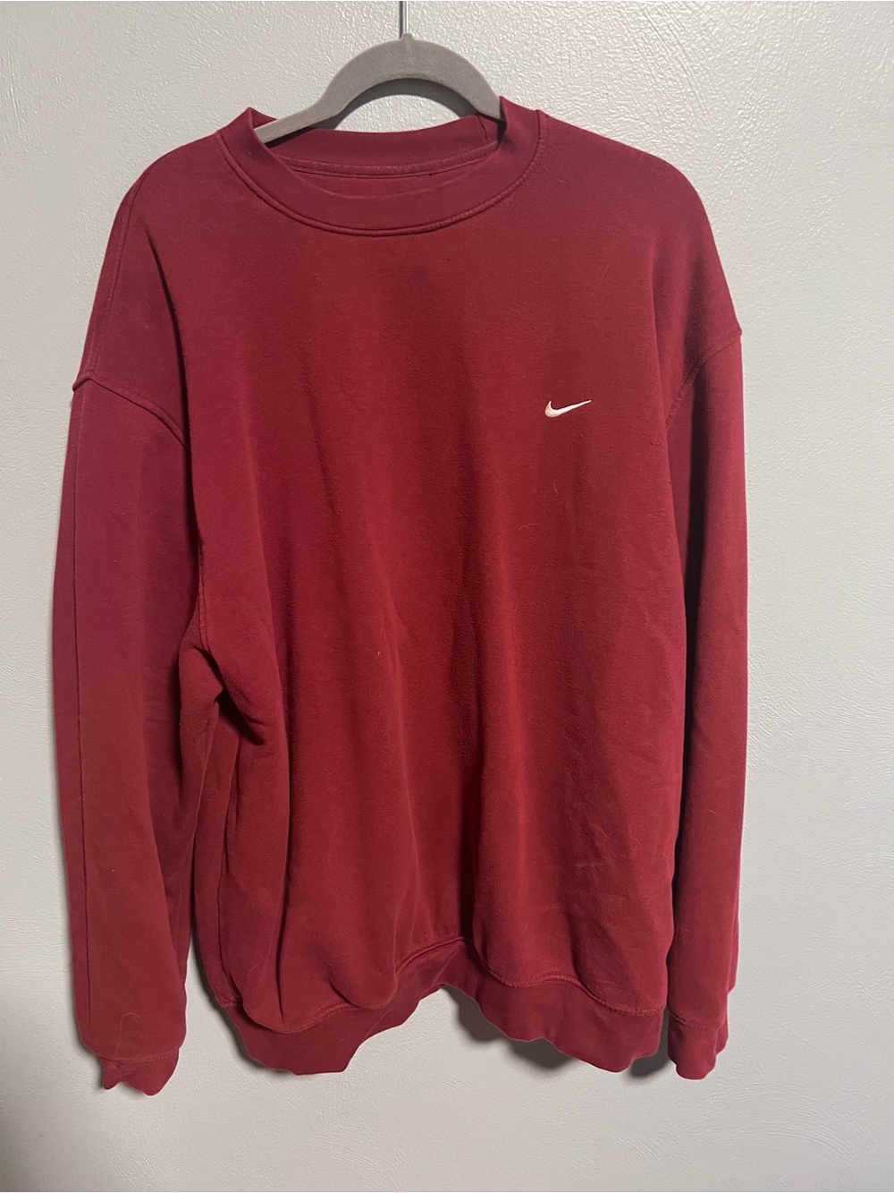 Nike Solo Swoosh Crewneck Sweatshirt Maroon Red XL